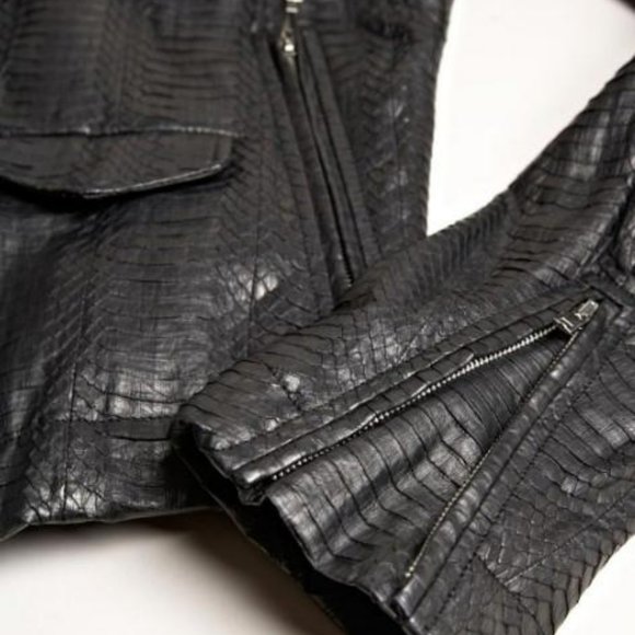 Rick Owens 2012 Water Python Snake Leather Biker Jacket - Picture 2 of 5